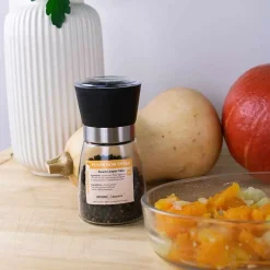 AROMANDISE - Moulin à épices, entonnoir et poivre noir bio