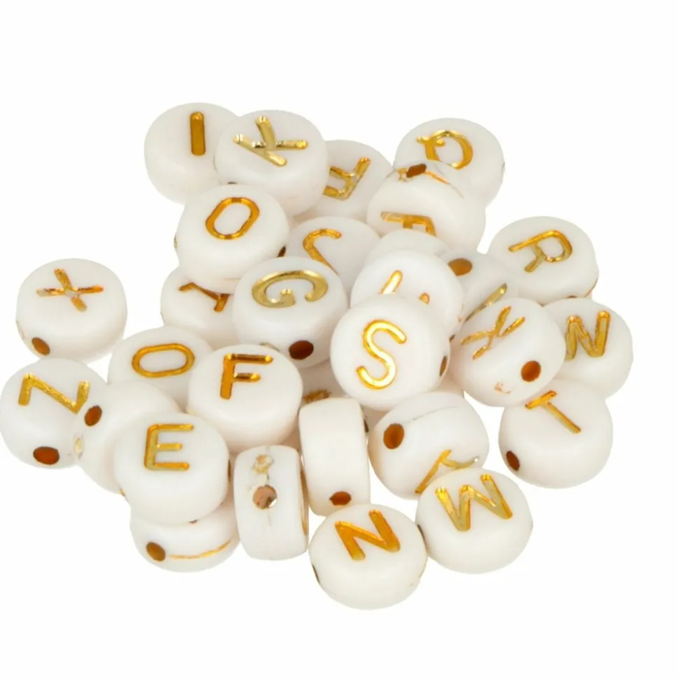 ARTEMIO - 600 perles alphabet blanc/ noir