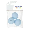 ARTEMIO - 3 perles silicone rondes - 15 mm - bleu pastel