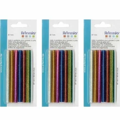 ARTEMIO - 18 recharges pistolet à colle 7 mm - paillettes