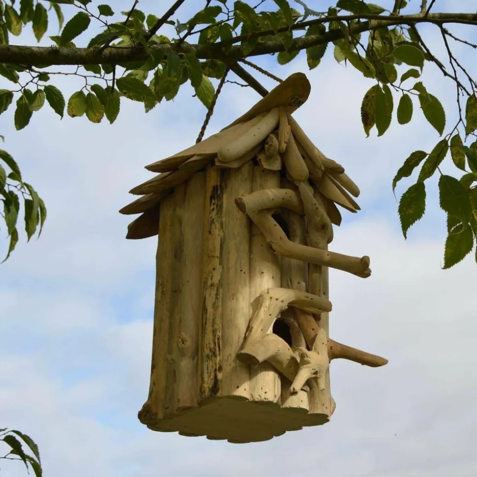 ARTXLIGHT - Nichoir carré double en bois d'albésia à suspendre