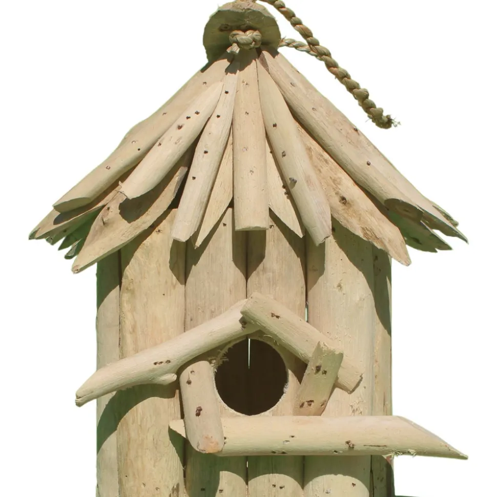 ARTXLIGHT - Nichoir carré en bois d'albésia à suspendre 20 x 17 x 24 cm