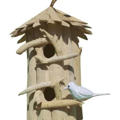 ARTXLIGHT - Nichoir hôtel en bois d'albésia à suspendre 26 x 36 cm