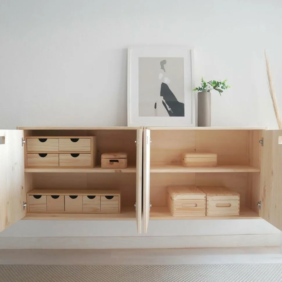 ASTIGARRAGA - Boîte de rangement en pin massif avec couvercle taille 1