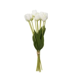 ATMOSPHERA - Bouquet artificiel de 10 tulipes blanches h 48 cm