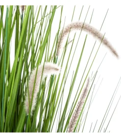 ATMOSPHERA - Bouquet artificiel d'herbes et queues de chat en pot h 100 cm