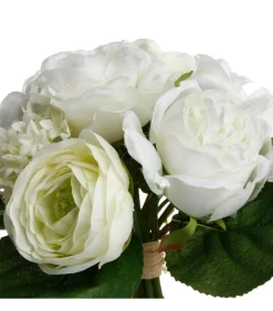 ATMOSPHERA - Bouquet composé fleurs artificielles blanches d. 28 x h. 30 cm