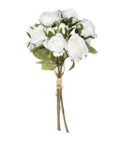 ATMOSPHERA - Bouquet de fleurs artificielles 14 roses blanches d. 23 x h. 40 cm