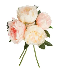 ATMOSPHERA - Bouquet de fleurs artificielles 4 pivoines roses d. 25 x h. 30 cm
