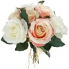 ATMOSPHERA - Bouquet de fleurs artificielles 7 roses vieillies d. 23 x h. 30 cm