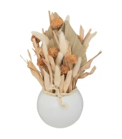 ATMOSPHERA - Composition de fleurs séchées vase en céramique d. 10 x h. 25 cm