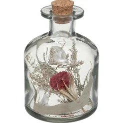 ATMOSPHERA - Fleurs séchées dans bouteille en verre d 8 x h 11 cm