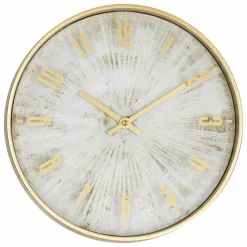 ATMOSPHERA - Horloge effet patiné - diam 30 cm - gris et doré