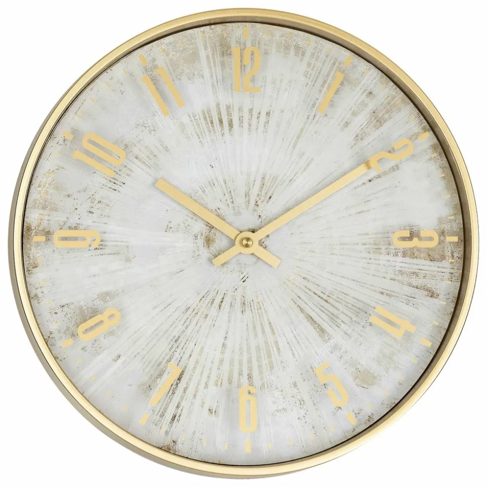 ATMOSPHERA - Horloge effet patiné - diam 30 cm - gris et doré