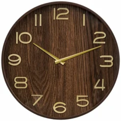 ATMOSPHERA - Horloge en bois - diam 55 cm - marron