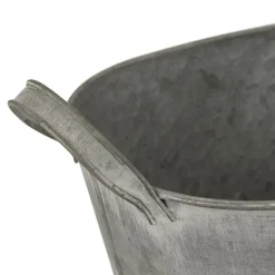 ATMOSPHERA - Lot de 3 jardinières en métal gris vintage