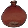 ATMOSPHERA - Vase rond en verre recyclé rouge ambre h 33 cm