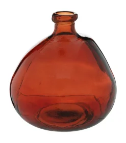 ATMOSPHERA - Vase rond en verre recyclé rouge ambre d 20 x h 23 cm