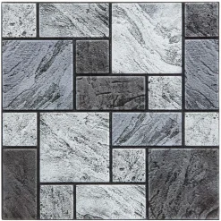 ATMOSPHERA CREATEUR D'INTERIEUR - Lot de 2 stickers - carrelage - noir - 30x30 cm