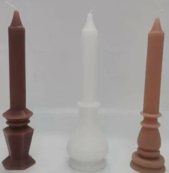 ATMOSPHERA CREATEUR D'INTERIEUR - Coffret 3 bougies little cottage blanc et rose h19cm