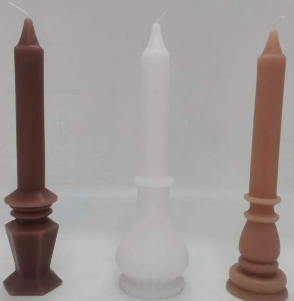 ATMOSPHERA CREATEUR D'INTERIEUR - Coffret 3 bougies little cottage blanc et rose h19cm