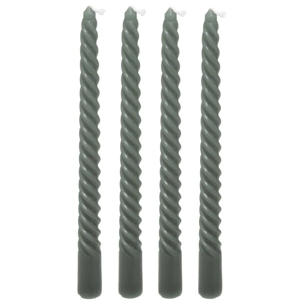 ATMOSPHERA CREATEUR D'INTERIEUR - 4 bougie-bâtons "twist many" vert 180g