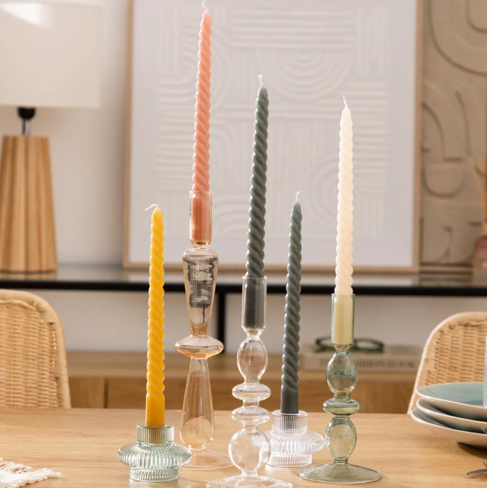 ATMOSPHERA CREATEUR D'INTERIEUR - 4 bougie-bâtons "twist many" vert 180g