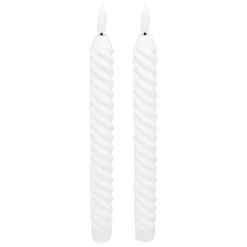 ATMOSPHERA CREATEUR D'INTERIEUR - Lot de 2 bougies batons "twist aloe" blanc 115g