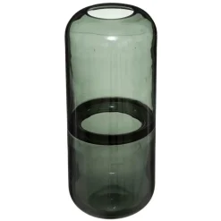 ATMOSPHERA CREATEUR D'INTERIEUR - Vase bouteille "line" - verre fumé h25 cm