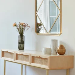 ATMOSPHERA CREATEUR D'INTERIEUR - Vase bouteille "line" - verre fumé h25 cm