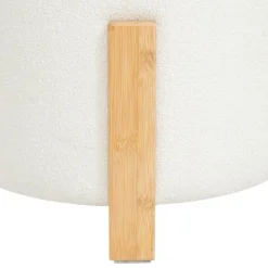 ATMOSPHERA CREATEUR D'INTERIEUR - Tabouret "bansa" bouclette bambou blanc d37,5x32cm