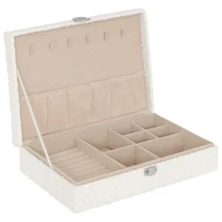 ATMOSPHERA CREATEUR D'INTERIEUR - Boîte à bijou "loe" bouclette blanc 28x19cm