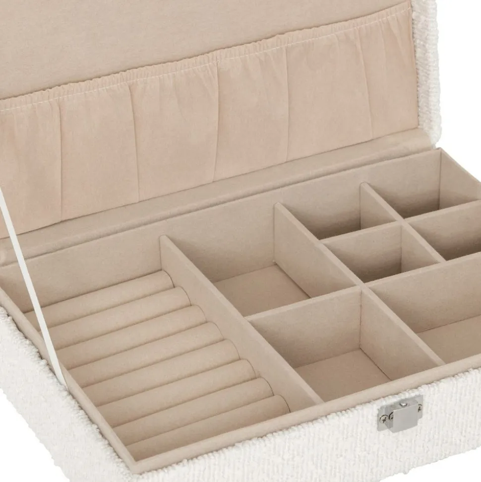 ATMOSPHERA CREATEUR D'INTERIEUR - Boîte à bijou "loe" bouclette blanc 28x19cm