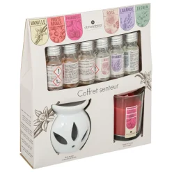 ATMOSPHERA CREATEUR D'INTERIEUR - Coffret senteur - brûle - parfum - 6 huiles - bougie fruits rouges