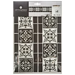 ATMOSPHERA CREATEUR D'INTERIEUR - Sticker - carrelage - noir - 25x30 - 5 cm