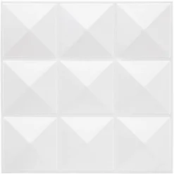 ATMOSPHERA CREATEUR D'INTERIEUR - Lot de 6 stickers - carrelage - blanc - 30x30 cm