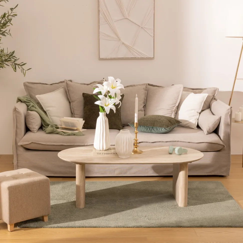 ATMOSPHERA CREATEUR D'INTERIEUR - Table basse "anaya" beige 120x60x40cm