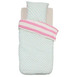ATMOSPHERA CREATEUR D'INTERIEUR - Parure de lit 2 pièces enfant rayure "azel" coton violet 140x200cm