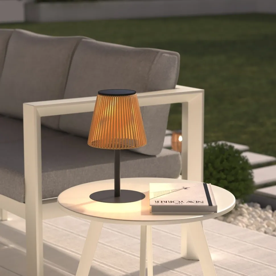 ATMOSPHERA CREATEUR D'INTERIEUR - Lampe d extérieur solaire et usb "kessy" beige h30cm