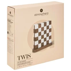 ATMOSPHERA CREATEUR D'INTERIEUR - Damier "twis" paulownia marron 27x28cm