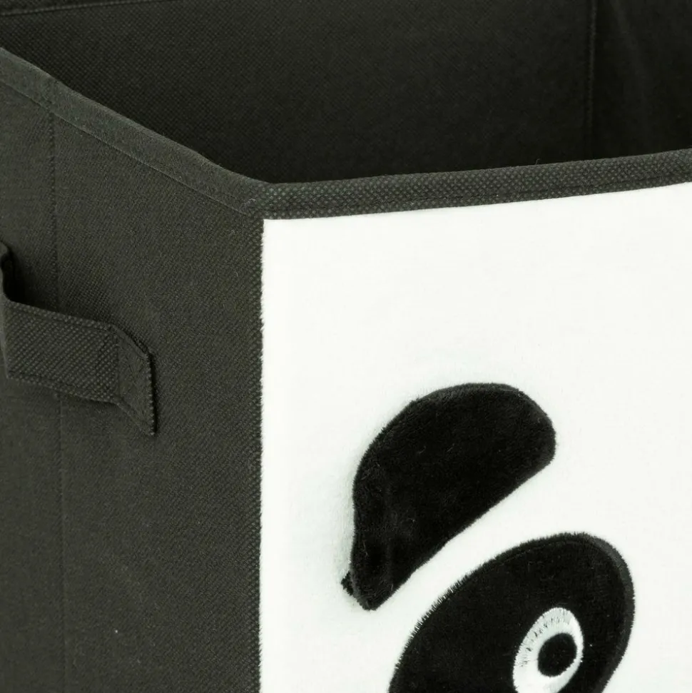 ATMOSPHERA CREATEUR D'INTERIEUR - Boîte de rangement enfant panda "joey" noir & blanc 29x29cm