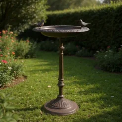 AUBRY GASPARD - Mangeoire-bain à oiseaux en fonte grand modèle