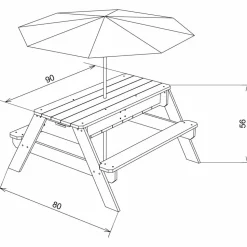 AXI - Table de jeux enfant en bois sable et eau nick