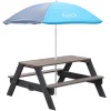 AXI - Table de pique-nique pour enfants nick et parasol marron et gris