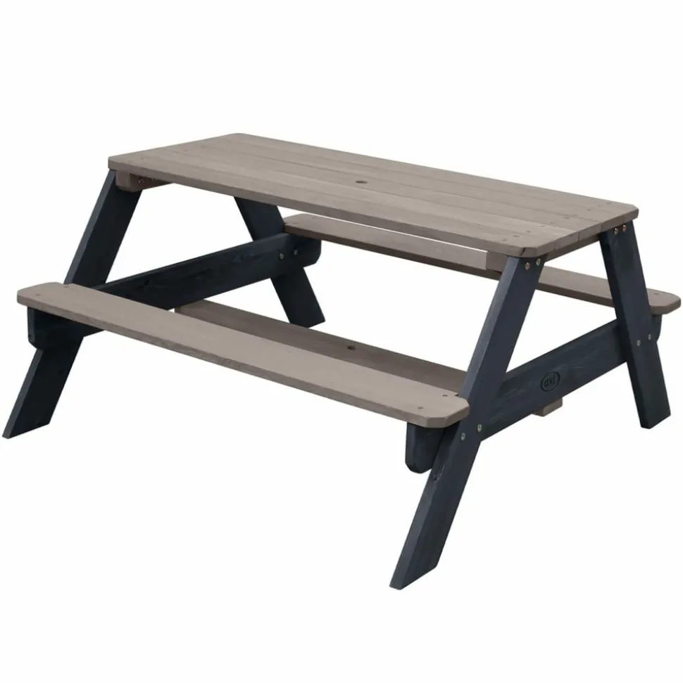 AXI - Table de pique-nique pour enfants nick et parasol marron et gris