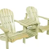 AXI HOUSE - Valerie chaise de jardin double en bois avec table 175 cm - naturel