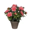 Azalea artificiel pêche (H27cm), en pot