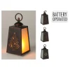 BASICS - Lanterne led effet flamme, alimentée par batterie, 3 modèles, 10x19cm. Basics