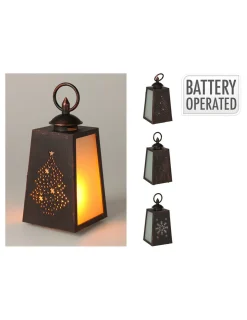 BASICS - Lanterne led effet flamme, alimentée par batterie, 3 modèles, 10x19cm. Basics