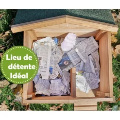 BB LOISIR - Abri cabane mangeoire hérisson refuge éxtérieur robuste en bois massif de haute qualité hibernation hiver